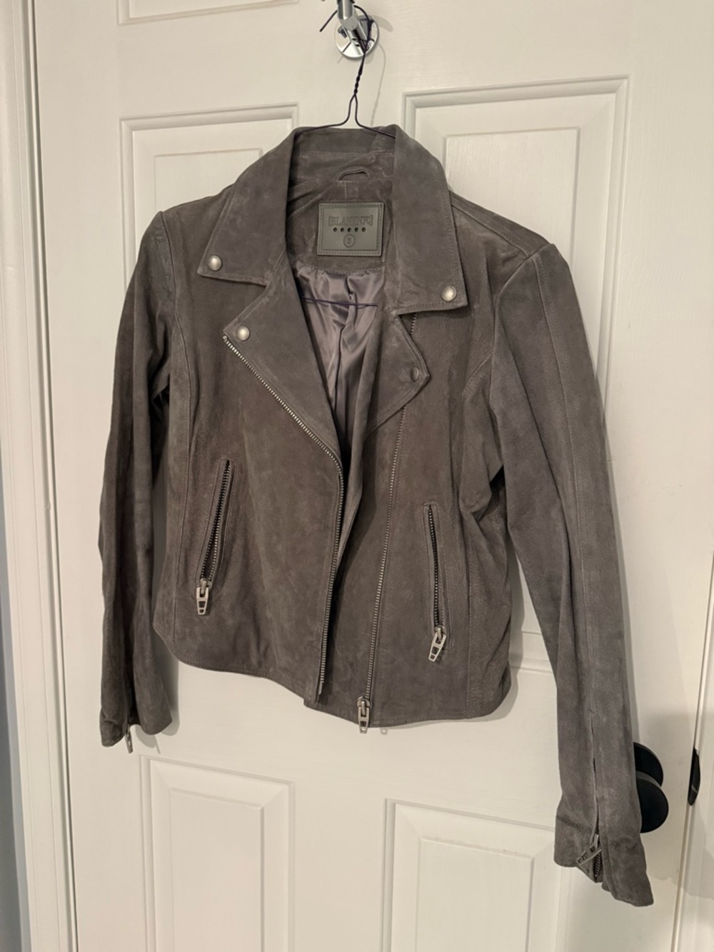 Blank NYC Grey Suede Biker Jacket